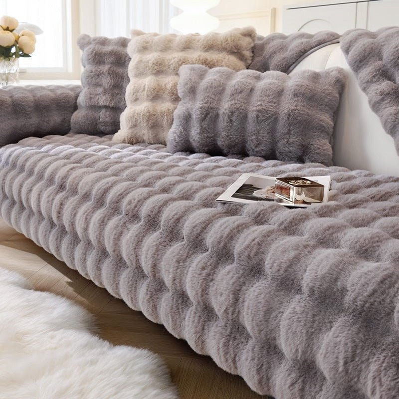 CloudSoft Plush Fabric Non-Slip Sofa Cover
