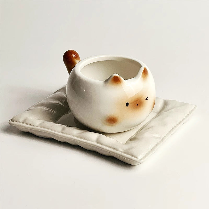 Cute Siamese Cat Ceramic Coffee Cups Breakfast Mug