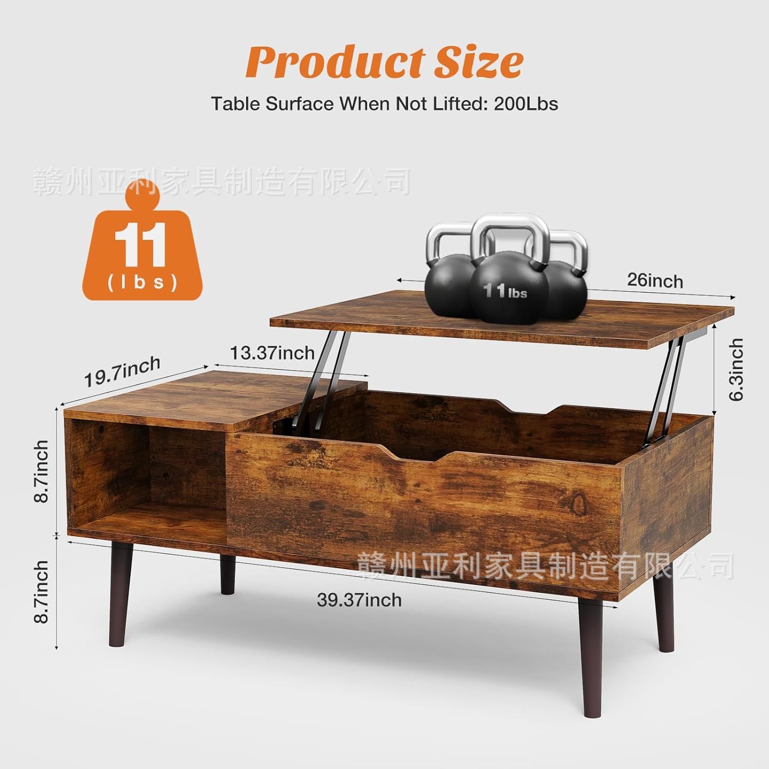Lift Top Coffee Table With Hidden Storage Compartment