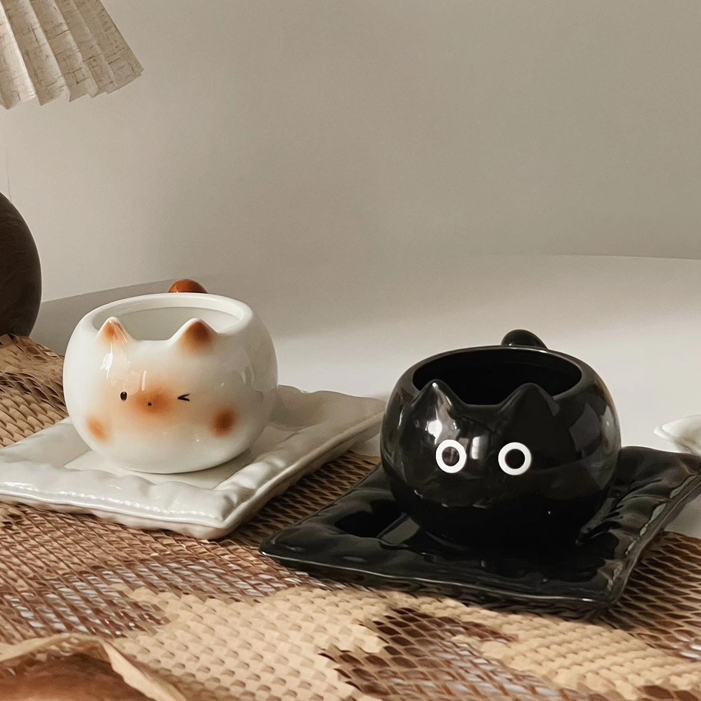 Cute Siamese Cat Ceramic Coffee Cups Breakfast Mug