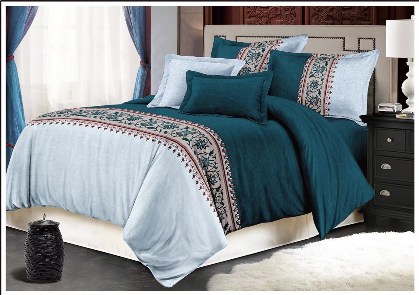 Comfy Farmhouse Boho Printed 3 Pieces Duvet Bedding Set