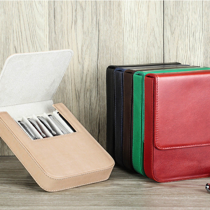 Handmade Leather Fountain Pen Case Organizer Holder