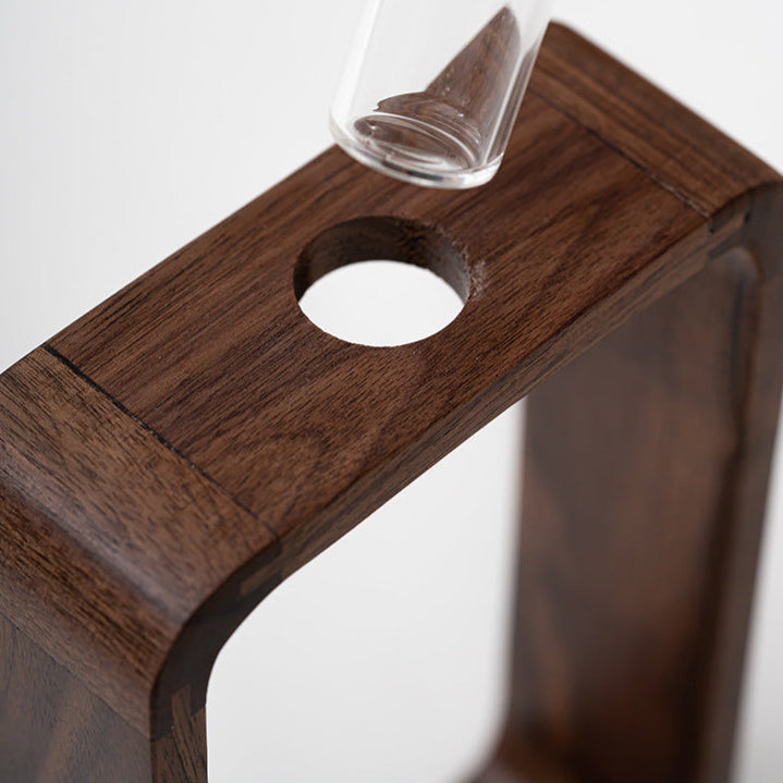 Glass Tube Flower Arrangement Vase Wooden Frame