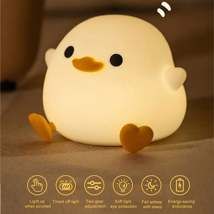 Small Duck Animal Bedside Sleeping Sensor Night Light
