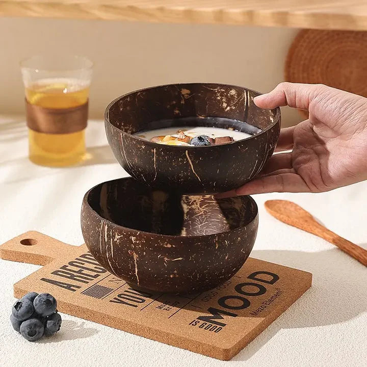 Natural Coconut Shell Bowl And Spoon Set