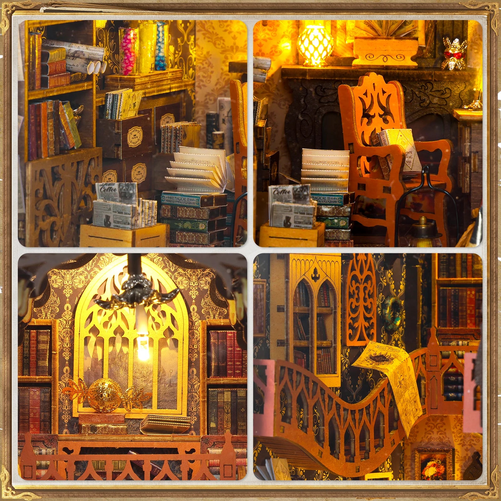 DIY Wooden Miniature Dollhouse Book Nook Kit