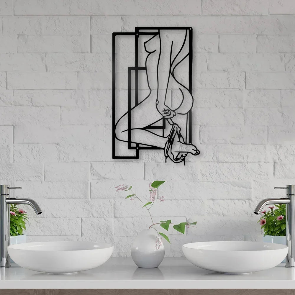 Face Body Line Silhouette Abstract Wall Art