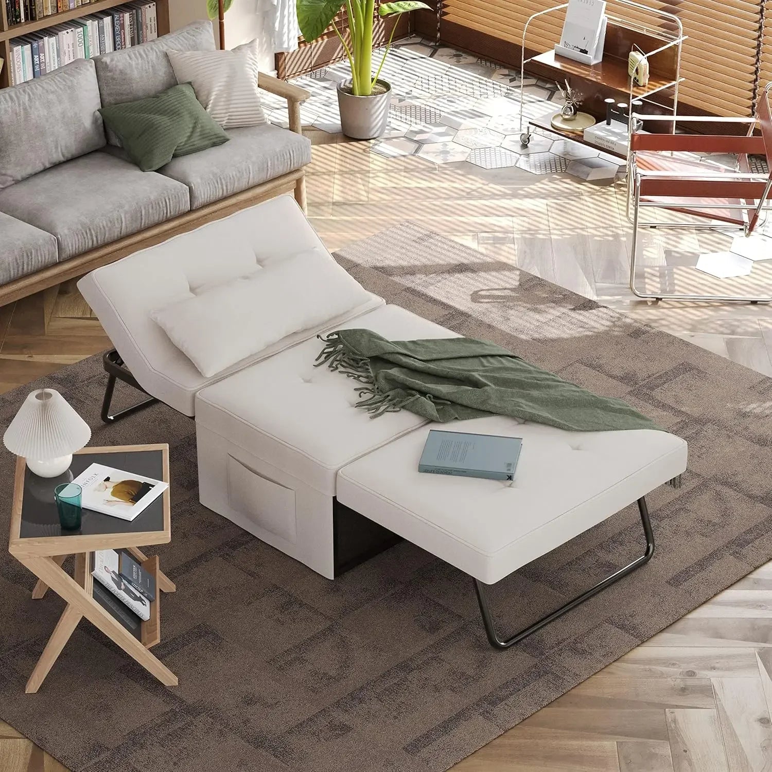 4-in-1 Convertible Folding Ottoman Sofa Bed