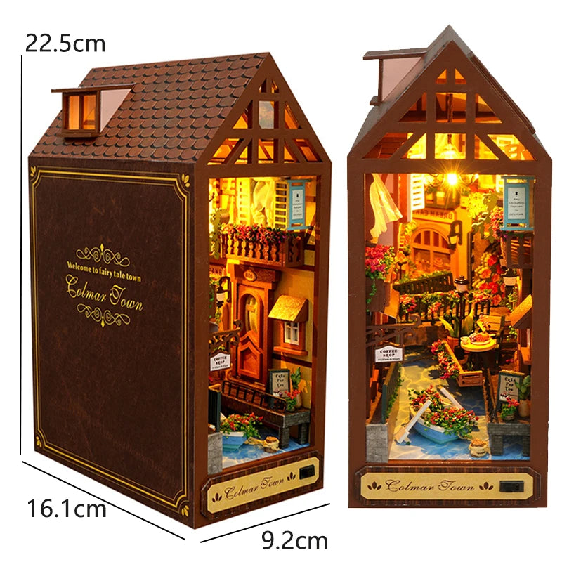 DIY Wooden Miniature Dollhouse Book Nook Kit