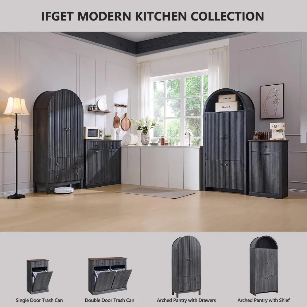 Single/Double Modern Tilt-Out Trash Cabinet Hidden Garbage