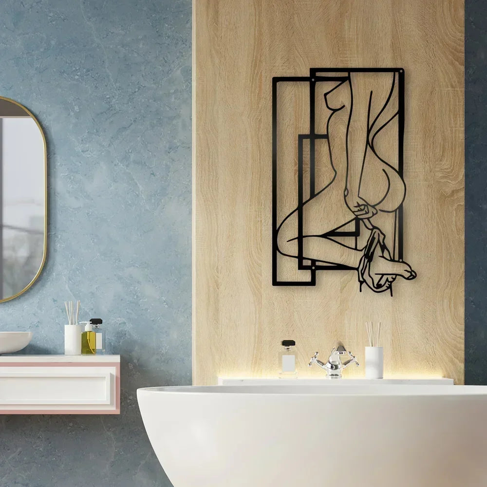 Face Body Line Silhouette Abstract Wall Art