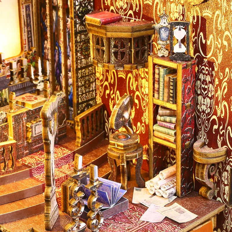 DIY Wooden Miniature Dollhouse Book Nook Kit