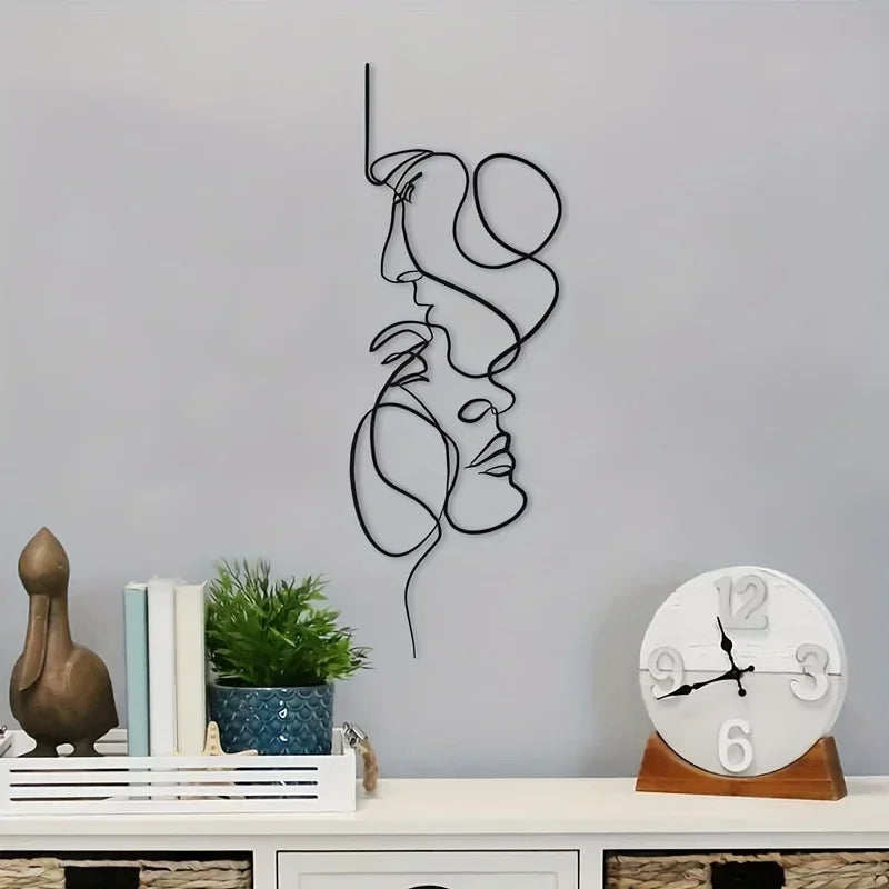 Face Body Line Silhouette Abstract Wall Art