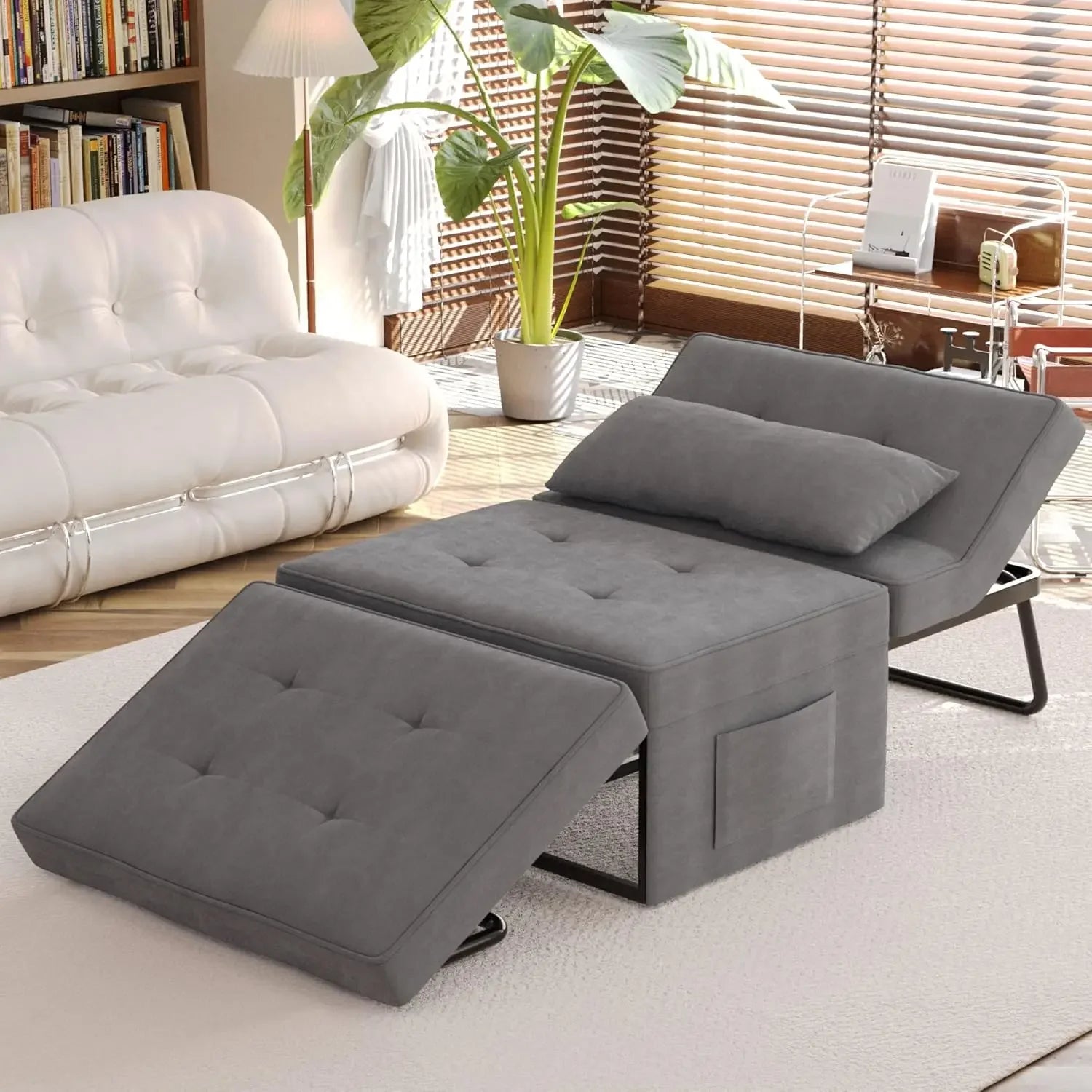 4-in-1 Convertible Folding Ottoman Sofa Bed