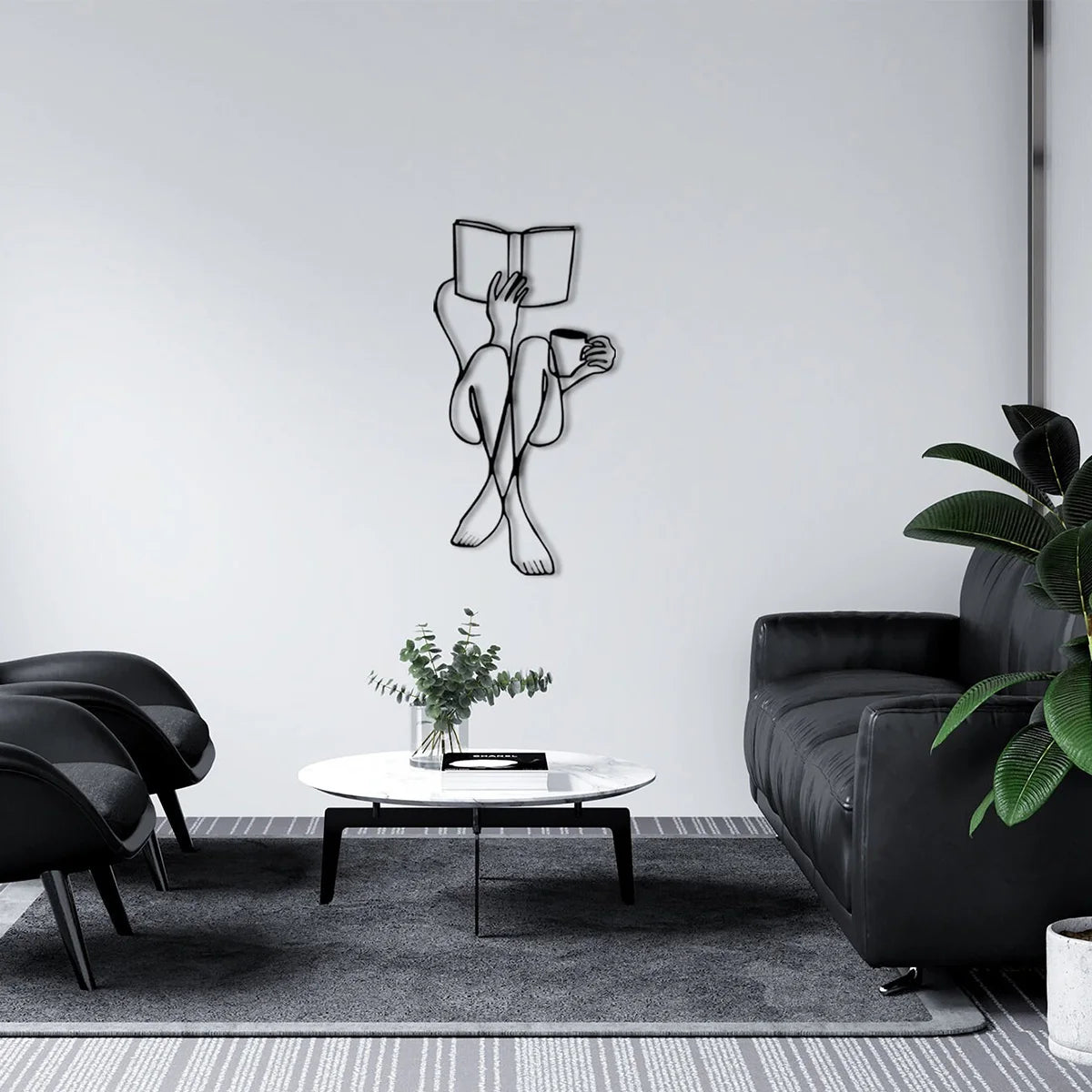Face Body Line Silhouette Abstract Wall Art