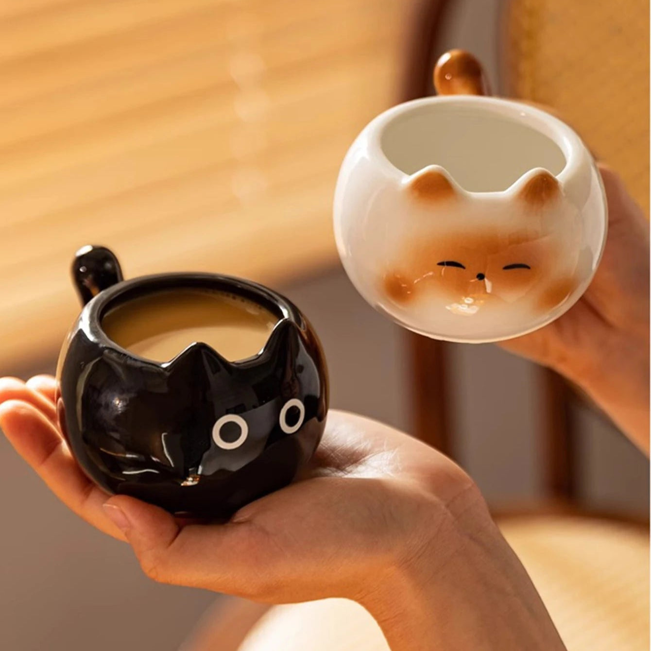 Cute Siamese Cat Ceramic Coffee Cups Breakfast Mug