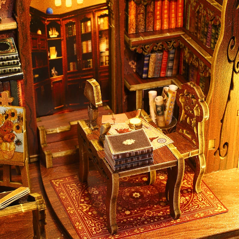 DIY Wooden Miniature Dollhouse Book Nook Kit