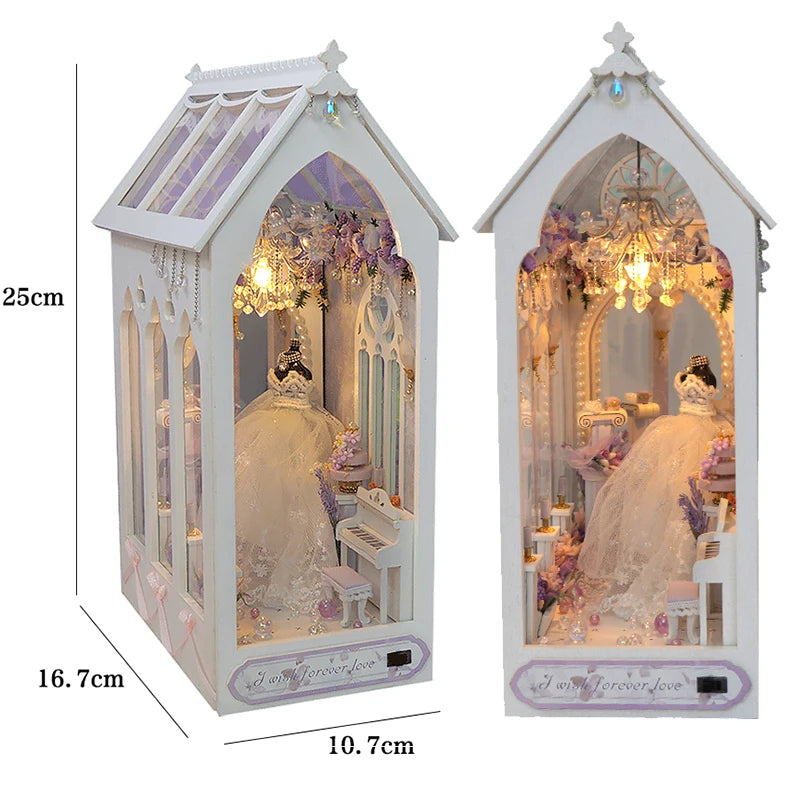 DIY Wooden Miniature Dollhouse Book Nook Kit