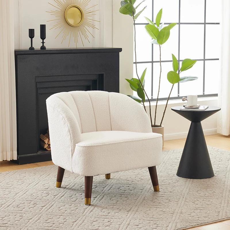 Modern Upholstered Barrel Accent Chair Club Chair