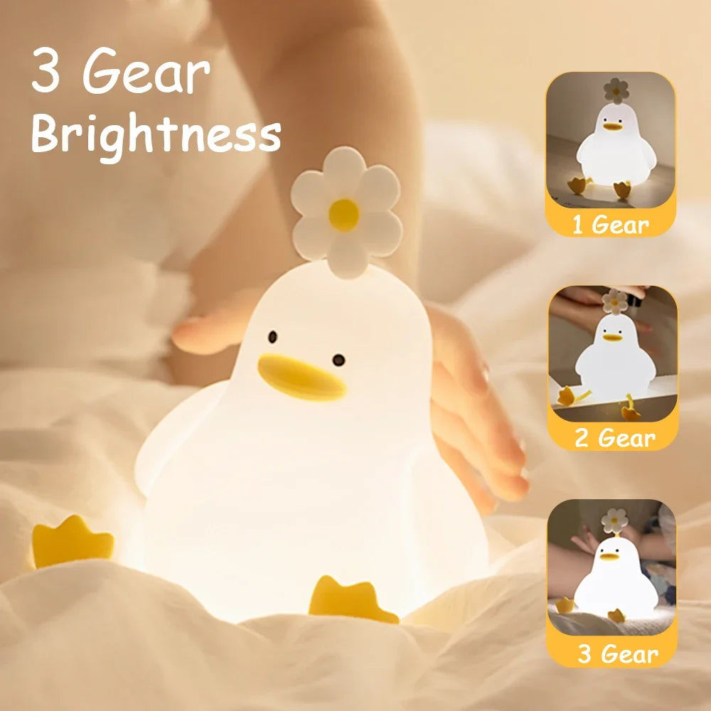 Small Duck Animal Bedside Sleeping Sensor Night Light