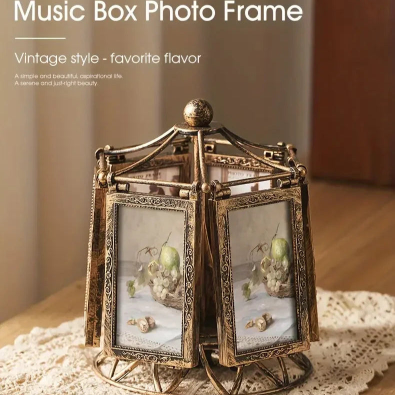 Rotating Ferris Wheel Music Box Carousel Photo Frame