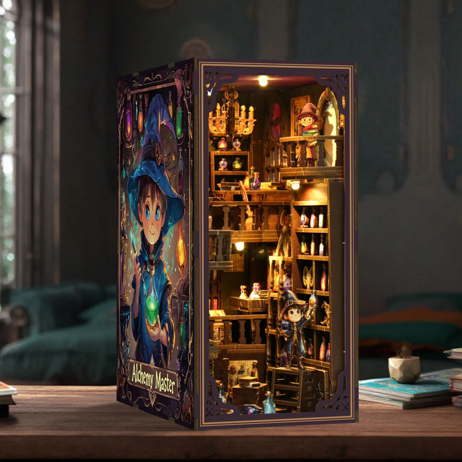 DIY Wooden Miniature Dollhouse Book Nook Kit