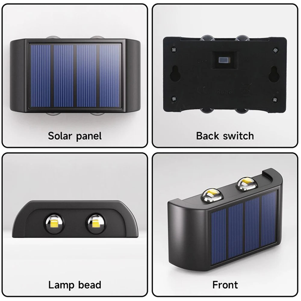 Outdoor Landscape Waterproof Solar Led Wall Lights