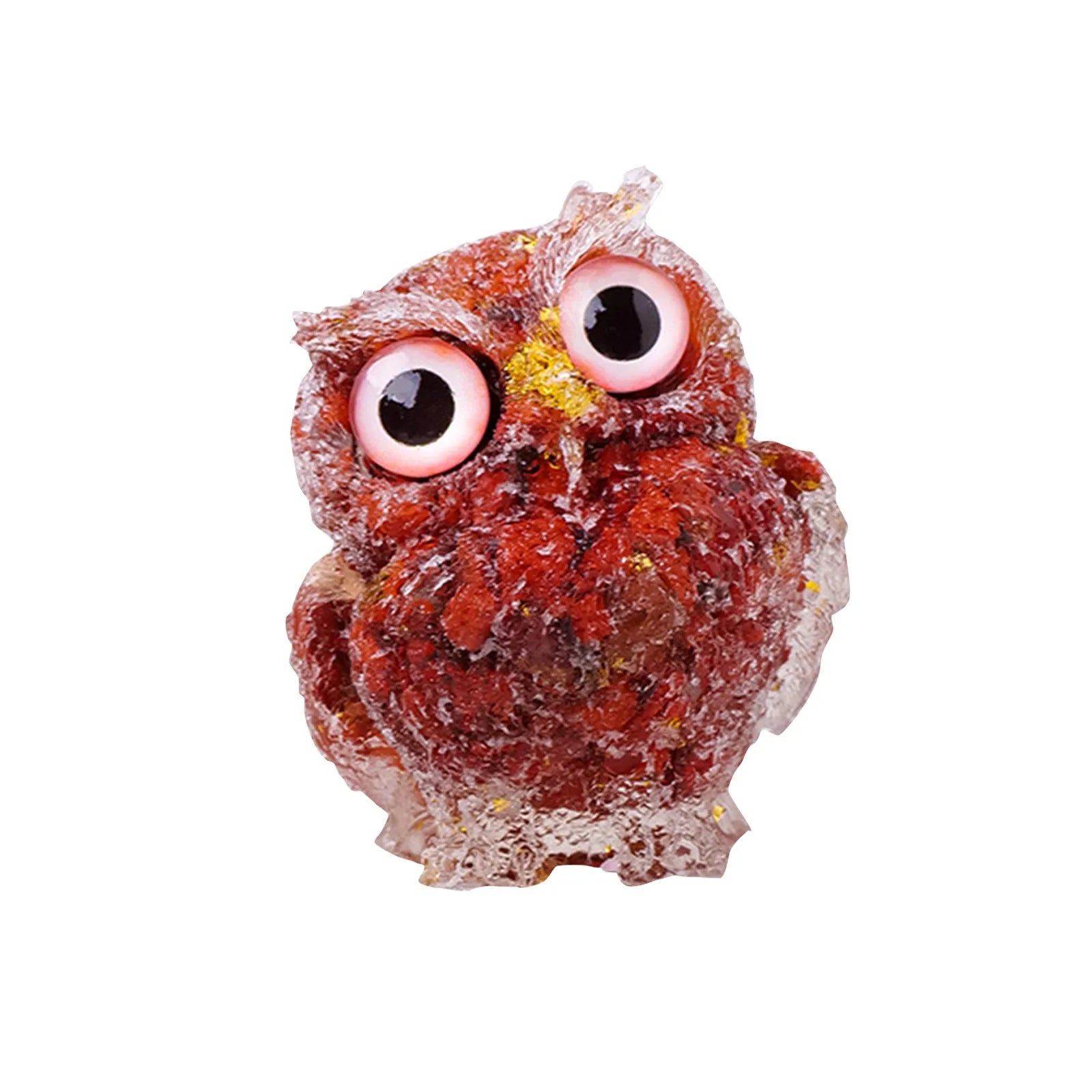 1PC Natural Owl Amethyst Rose Quartz Cute Animal Image Macadam Drip Glue Resin Owl Household Supplies Desktop Ornament