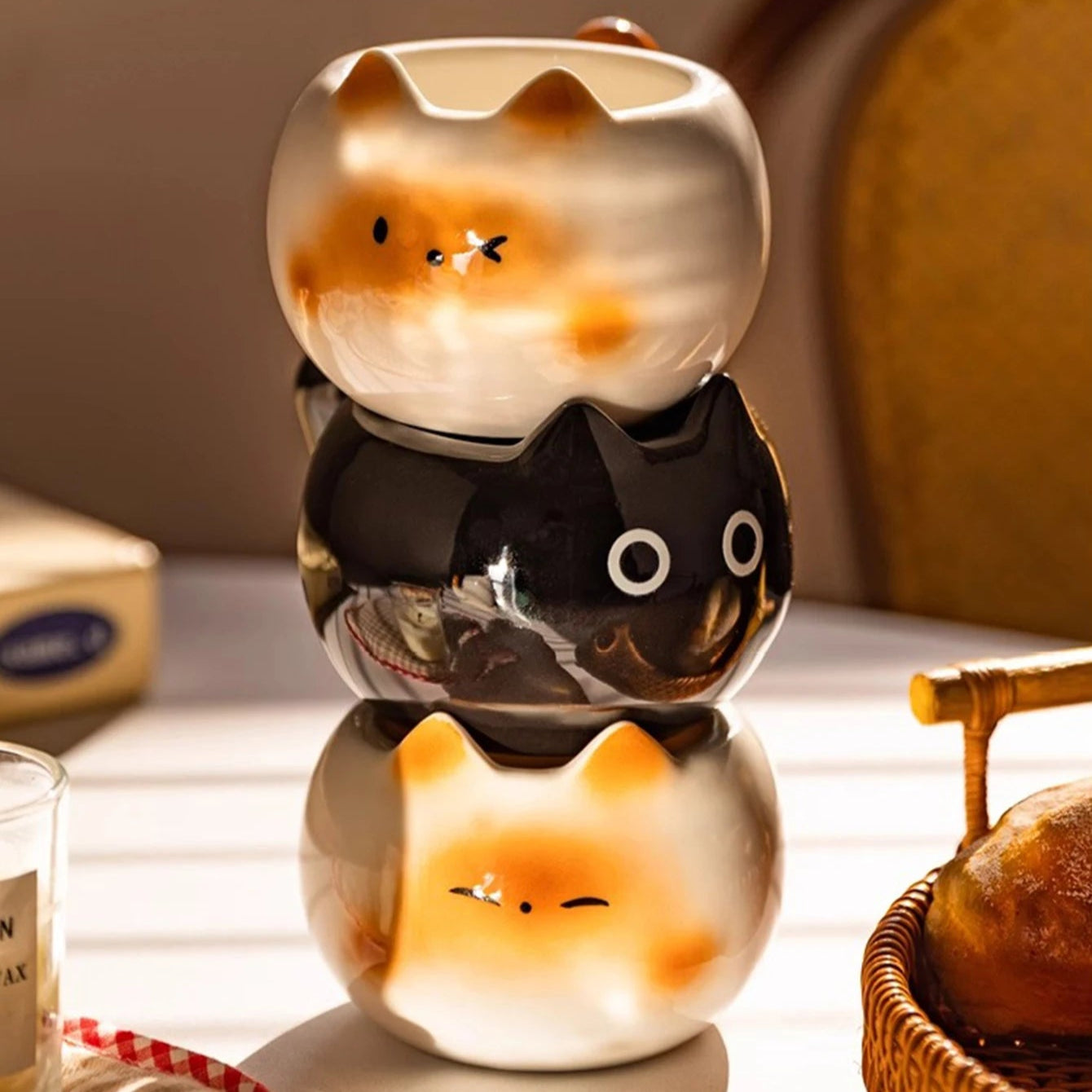 Cute Siamese Cat Ceramic Coffee Cups Breakfast Mug