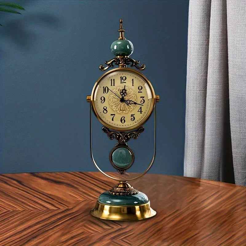 Vintage Ceramic Swing Table Pendulum Clock