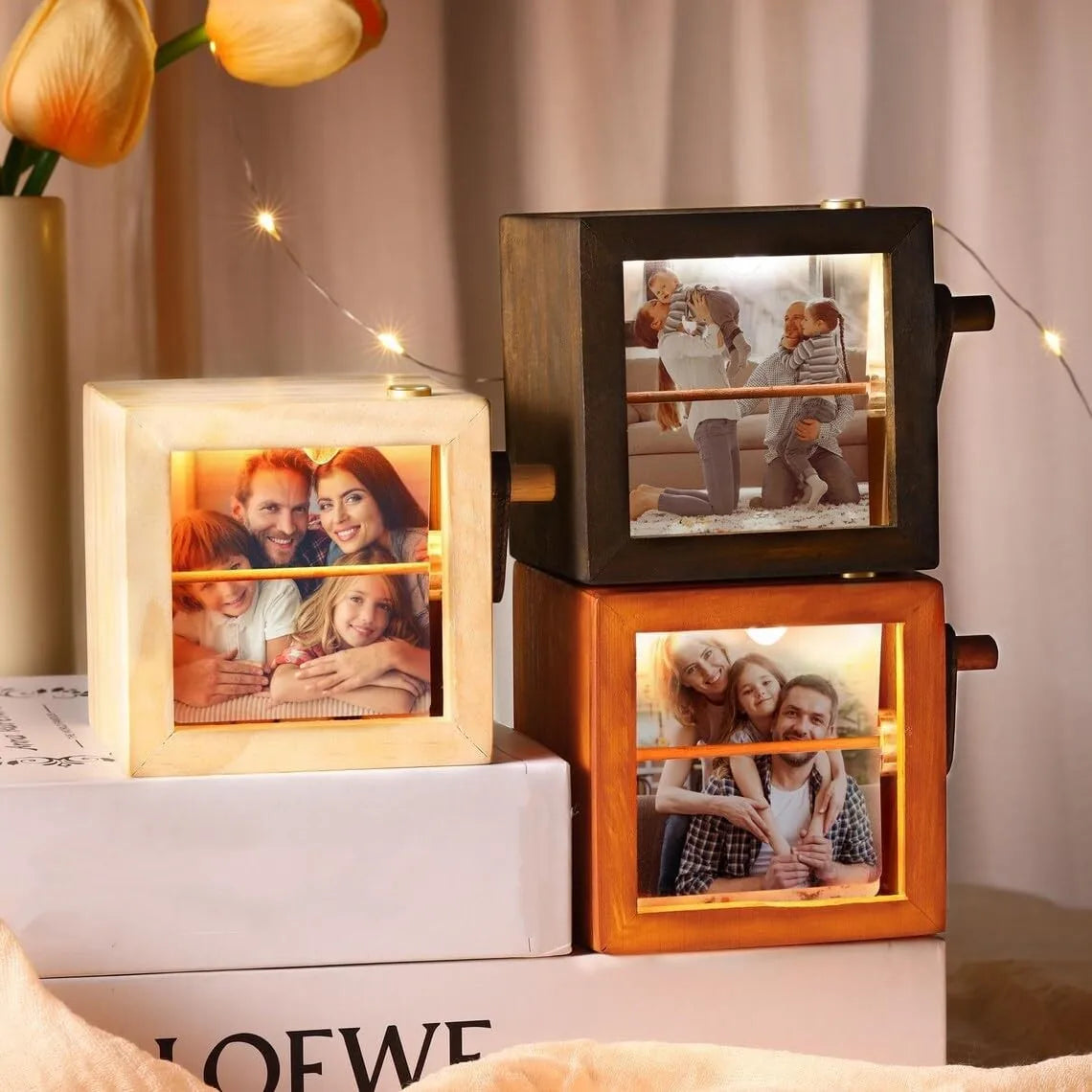 Personalized Photo Flip Book Frame with Light