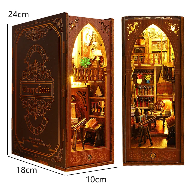 DIY Wooden Miniature Dollhouse Book Nook Kit