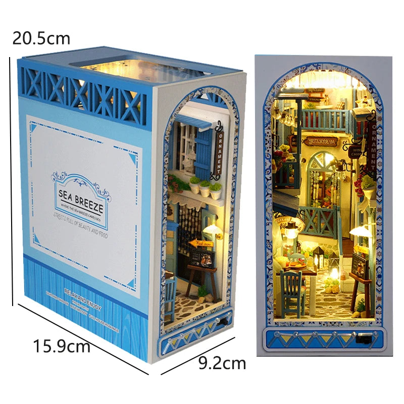 DIY Wooden Miniature Dollhouse Book Nook Kit