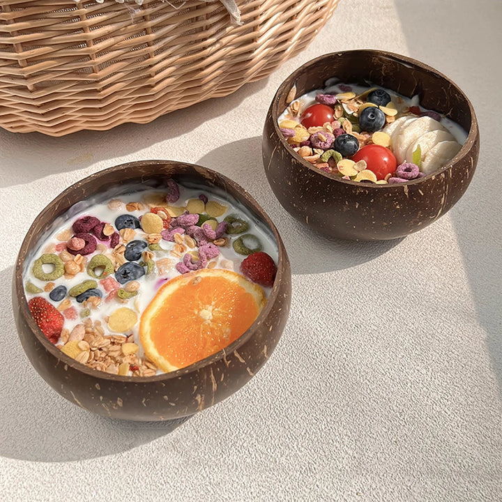 Natural Coconut Shell Bowl And Spoon Set