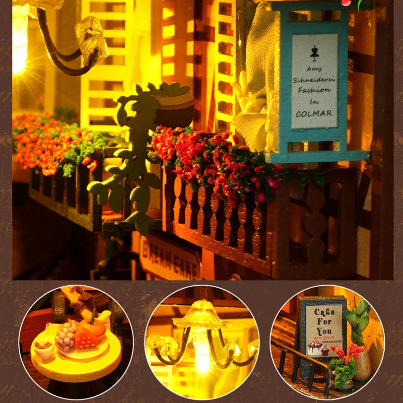 DIY Wooden Miniature Dollhouse Book Nook Kit