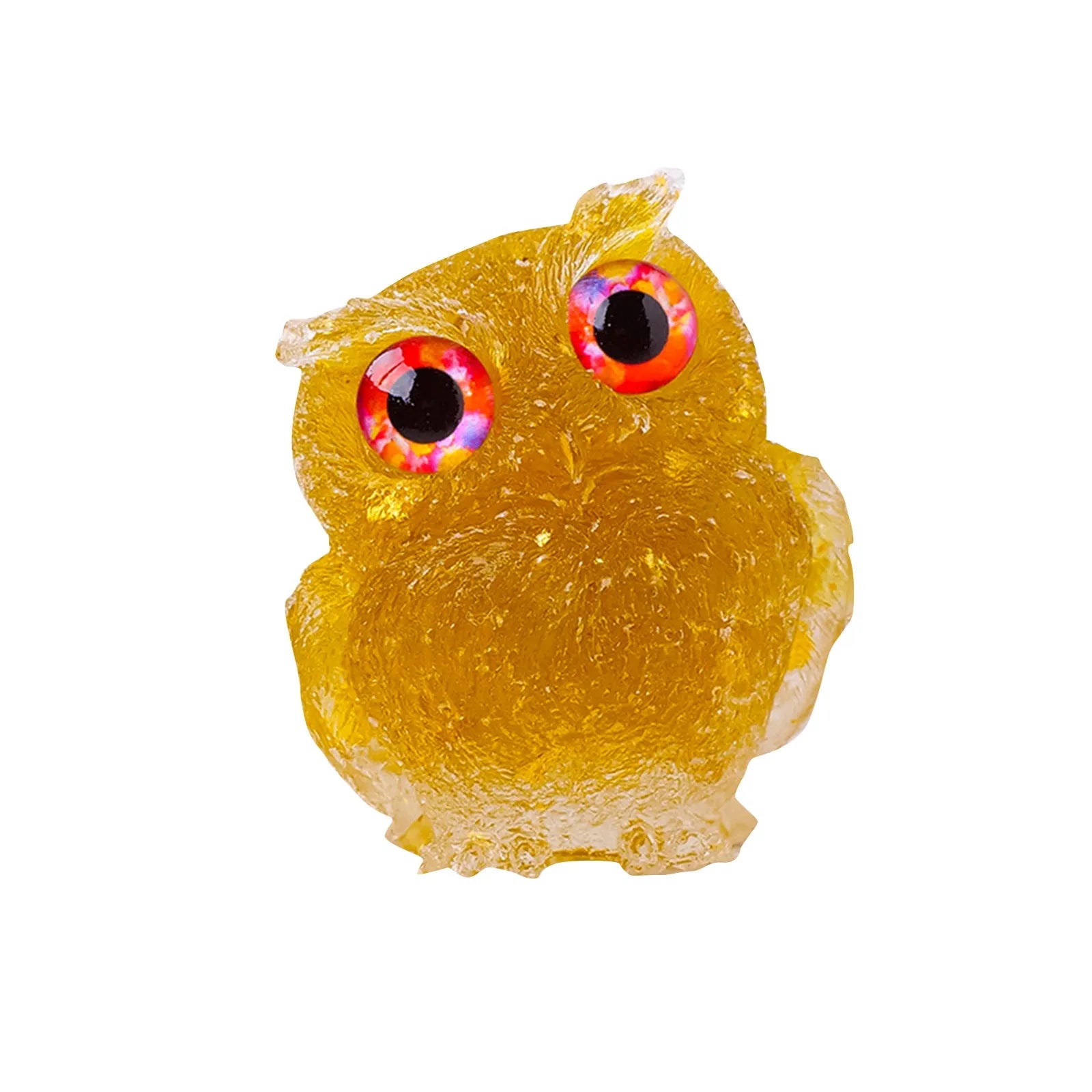 1PC Natural Owl Amethyst Rose Quartz Cute Animal Image Macadam Drip Glue Resin Owl Household Supplies Desktop Ornament