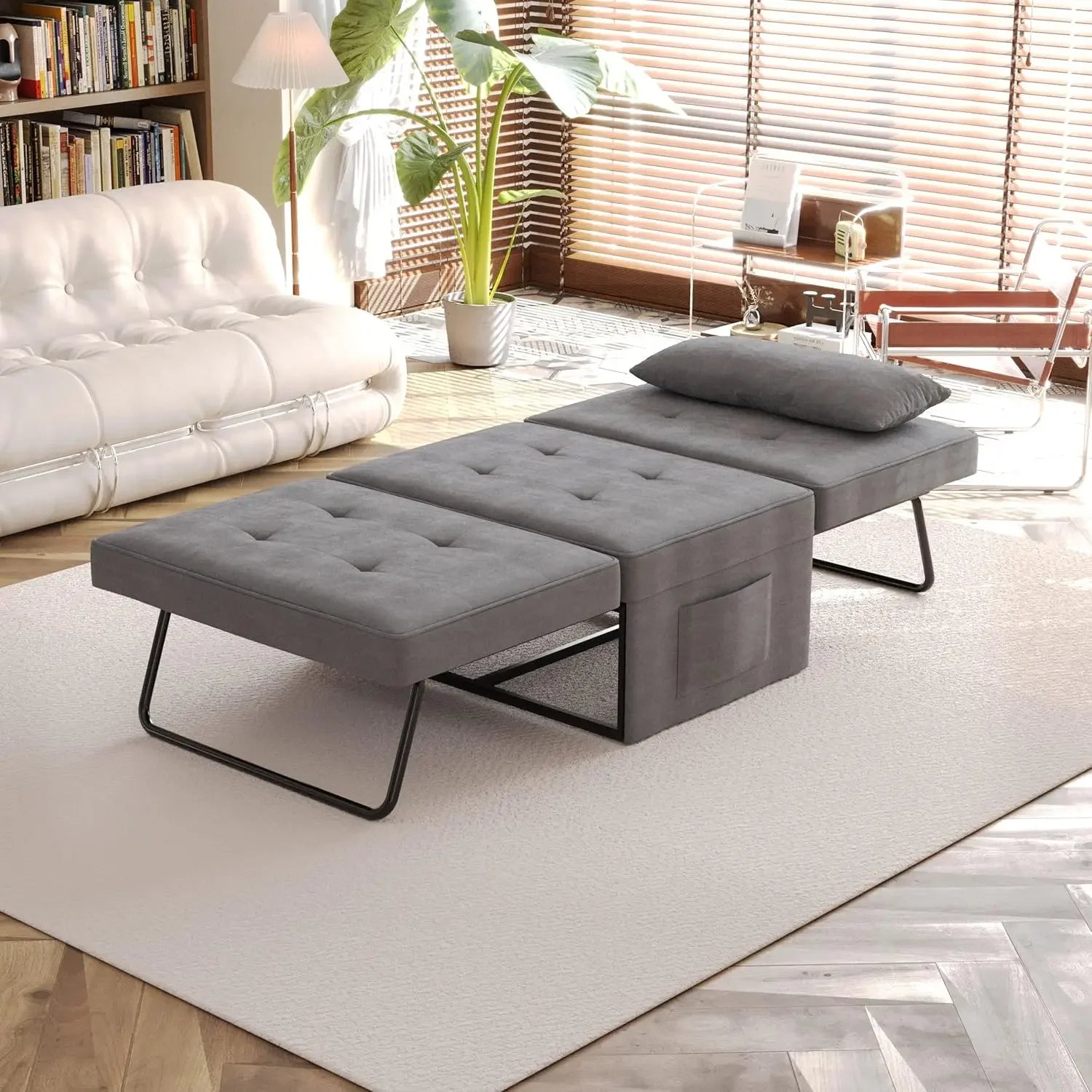 4-in-1 Convertible Folding Ottoman Sofa Bed