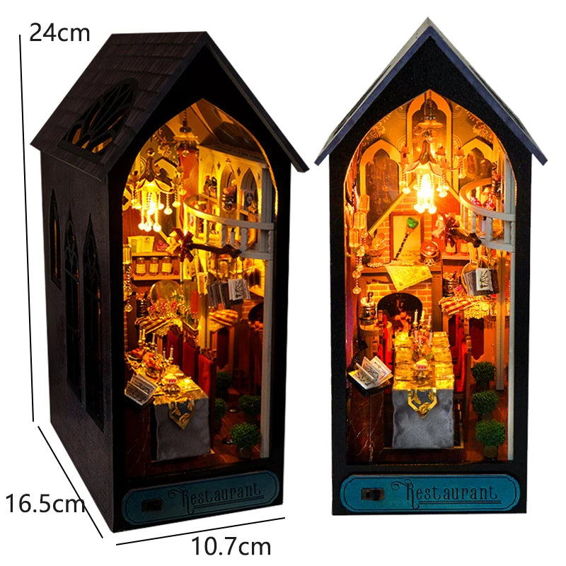 DIY Wooden Miniature Dollhouse Book Nook Kit