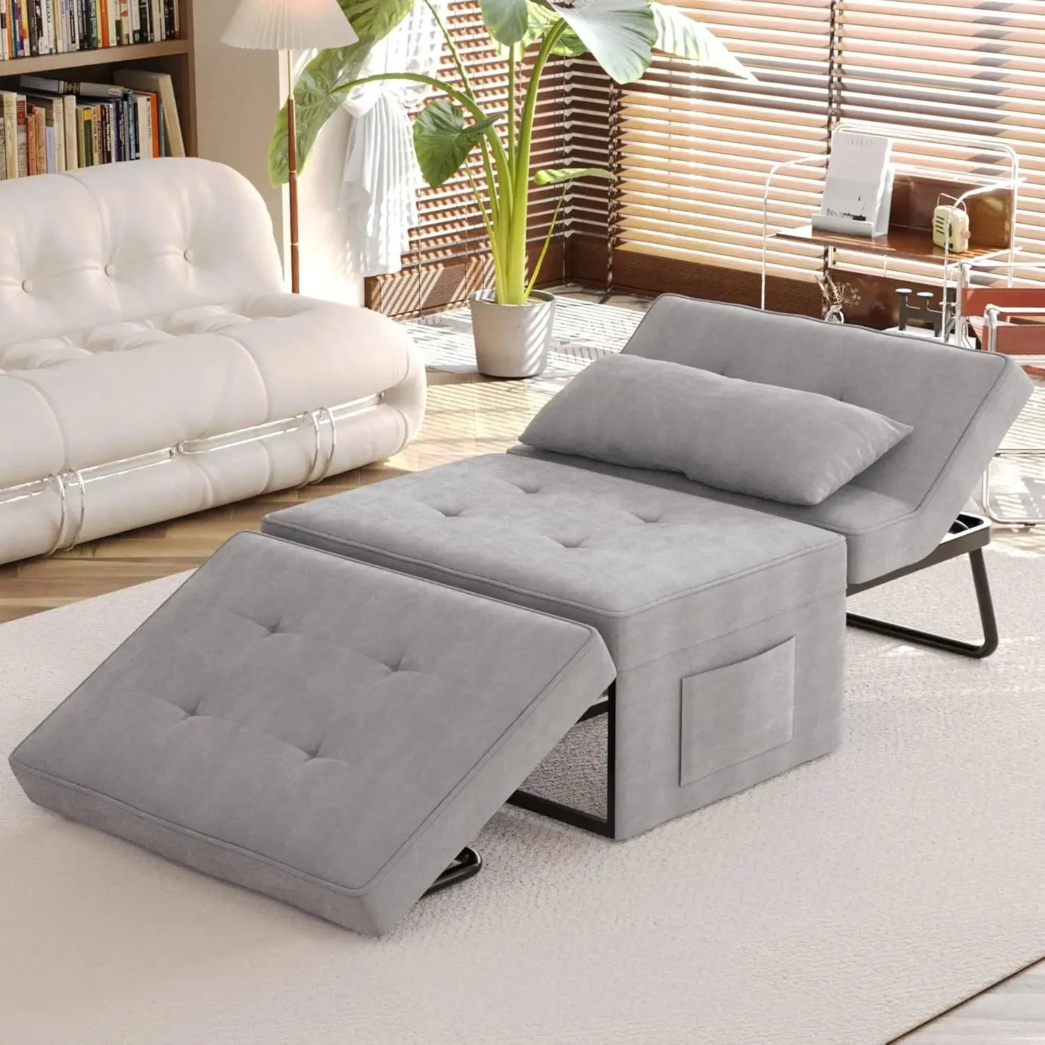 4-in-1 Convertible Folding Ottoman Sofa Bed