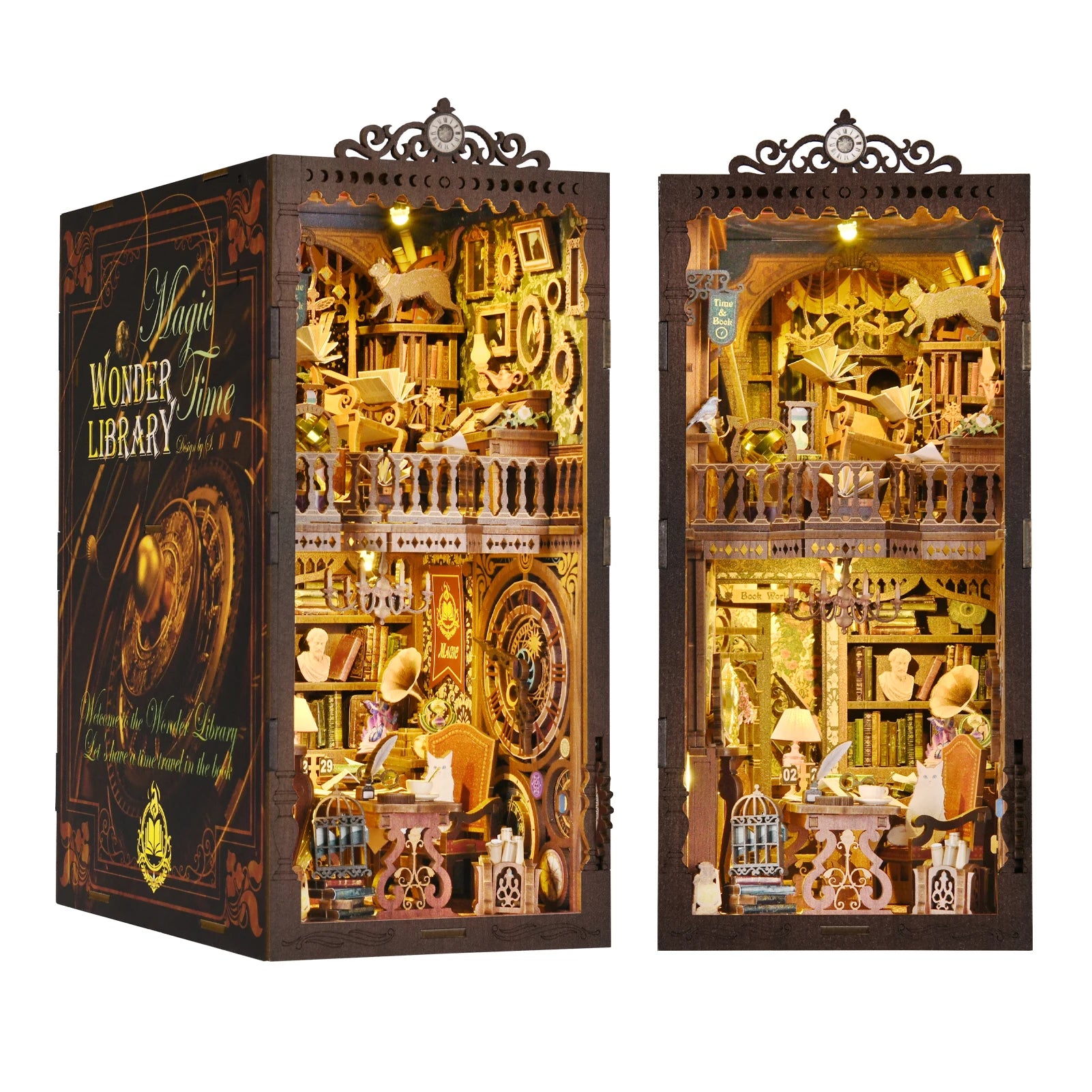 DIY Miniature 3D Wooden Puzzle Assembly Book Nook Kit