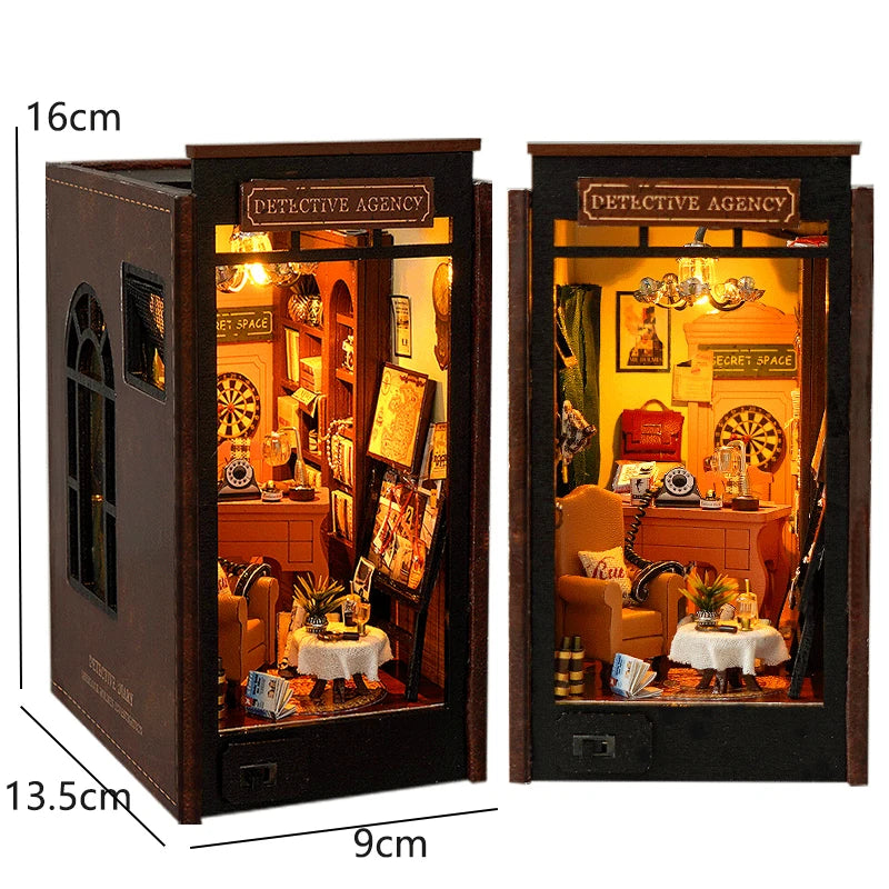 DIY Wooden Miniature Dollhouse Book Nook Kit