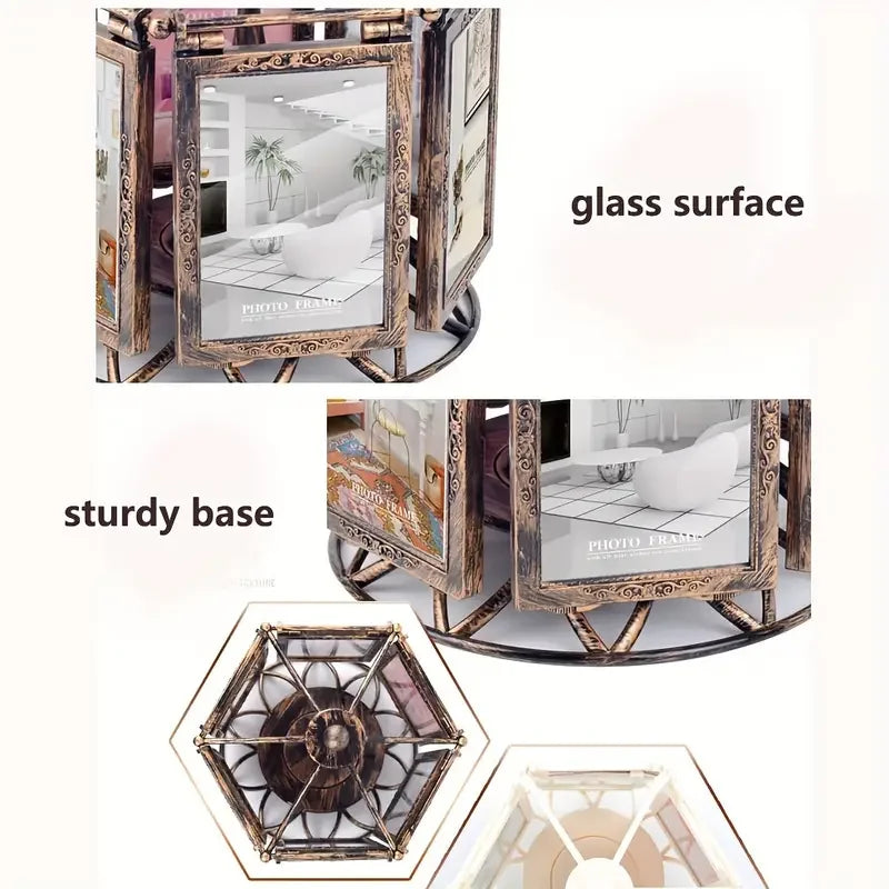 Rotating Ferris Wheel Music Box Carousel Photo Frame
