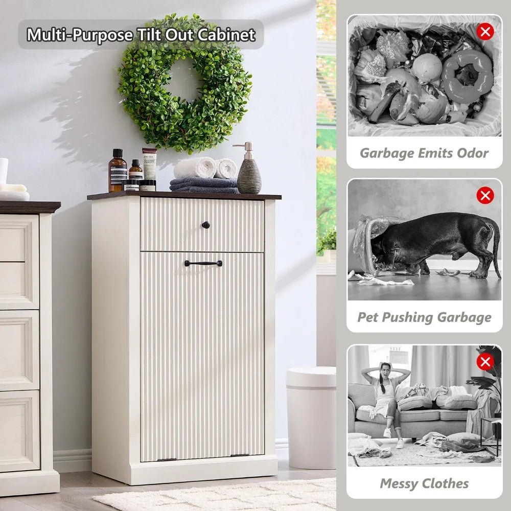 Single/Double Modern Tilt-Out Trash Cabinet Hidden Garbage