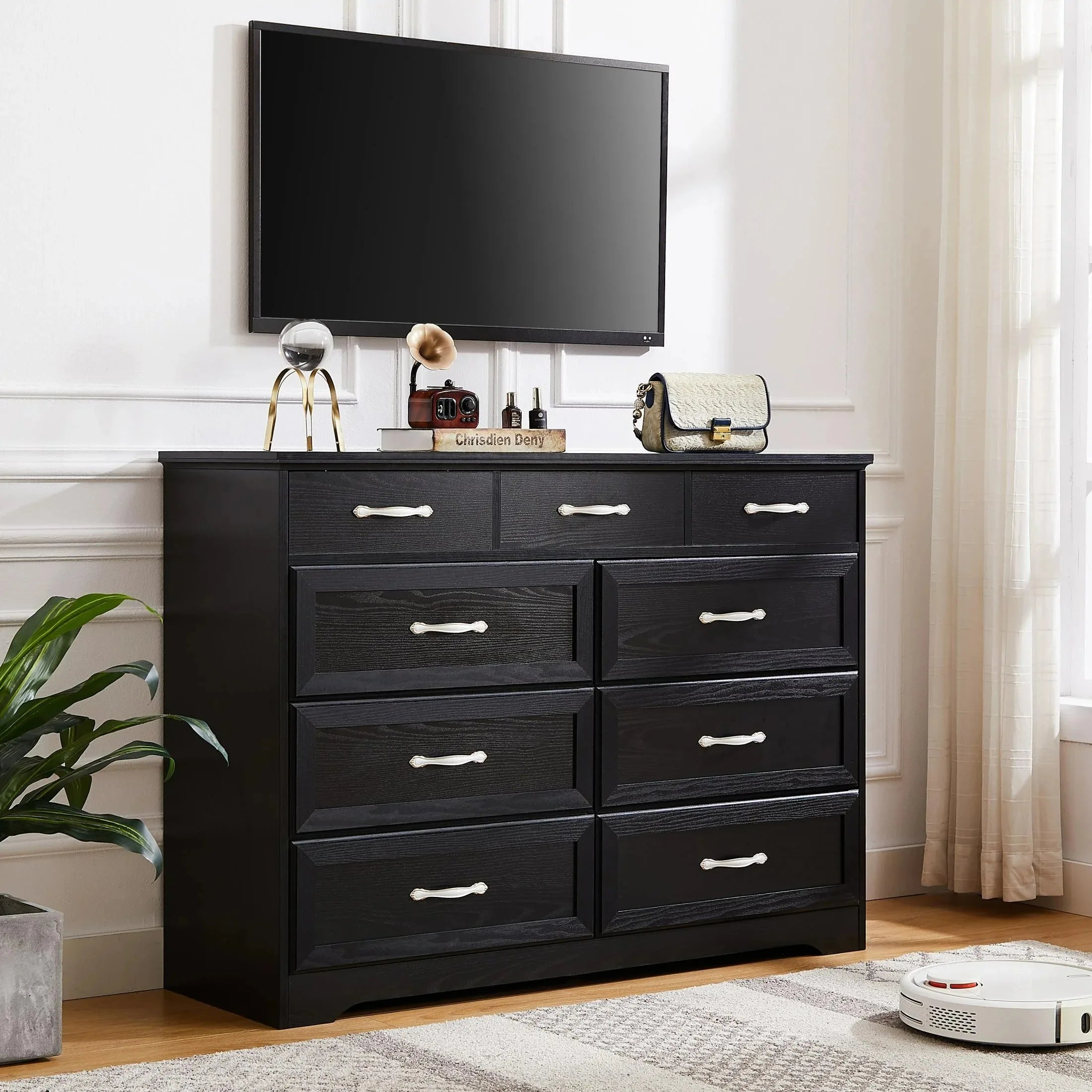 9 Chest of Drawers White Wooden Bedroom Dresser