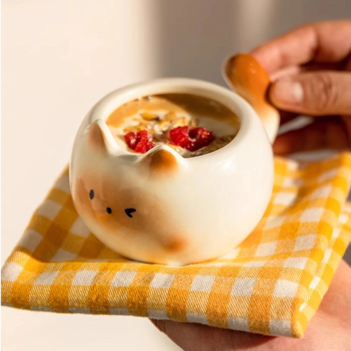 Cute Siamese Cat Ceramic Coffee Cups Breakfast Mug