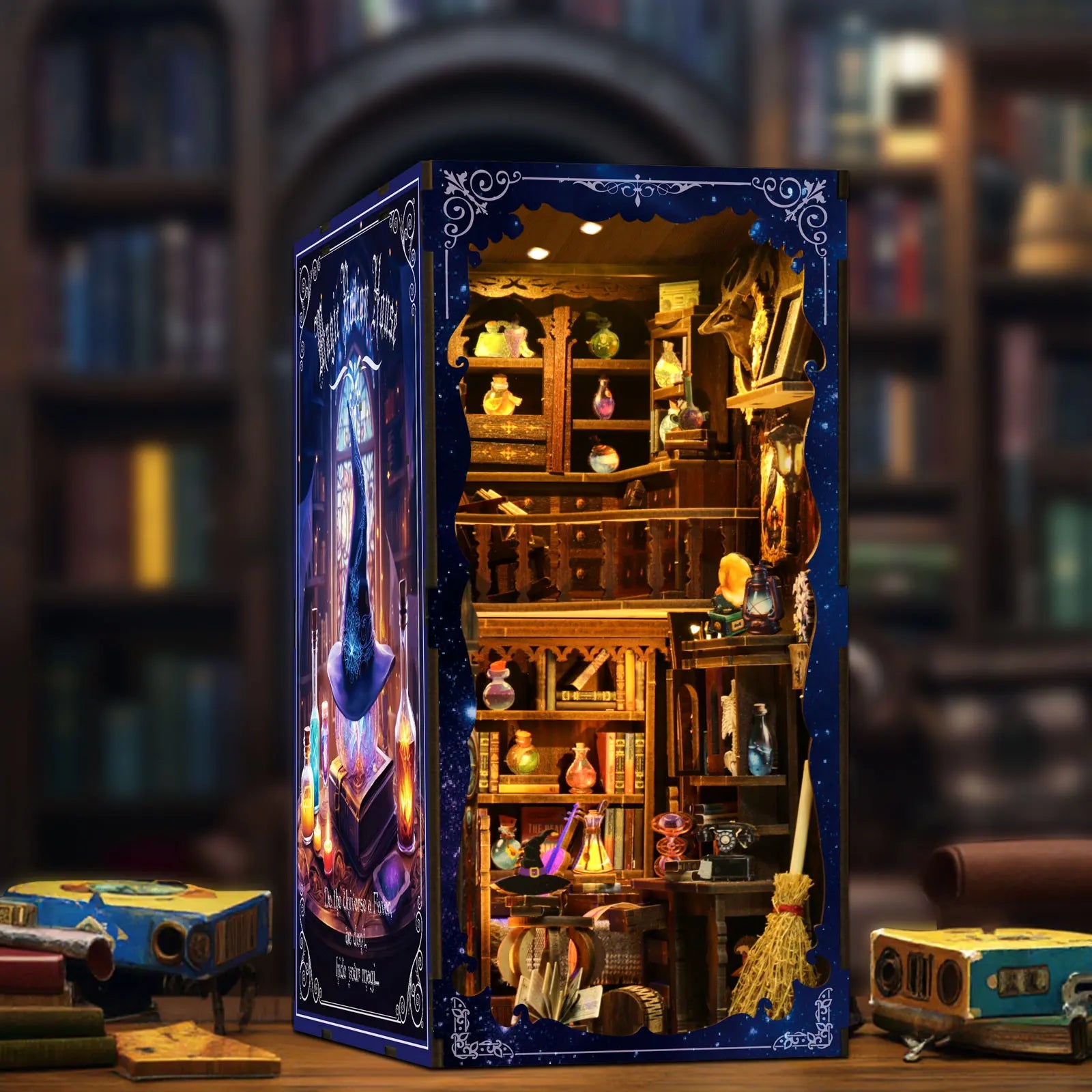 DIY Wooden Miniature Dollhouse Book Nook Kit