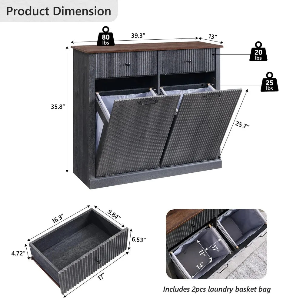 Single/Double Modern Tilt-Out Trash Cabinet Hidden Garbage