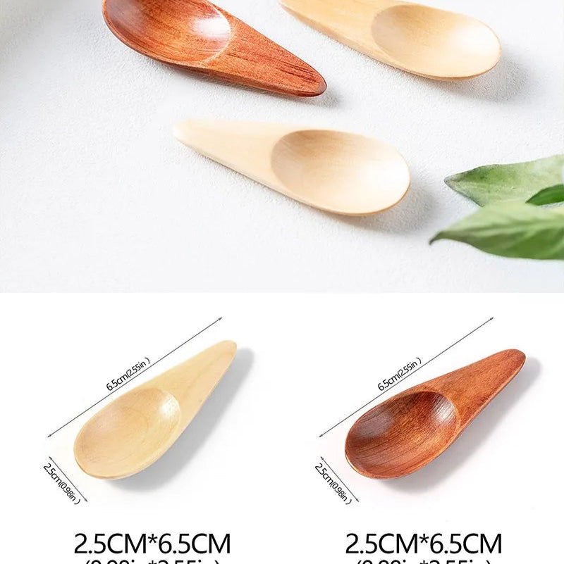 Wood Sugar Condiment Scoop Mini Tea Spoon