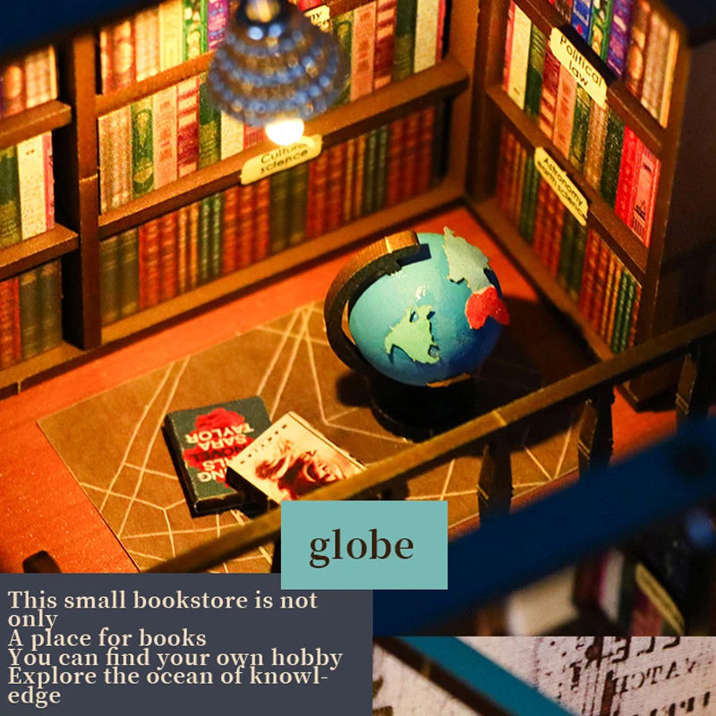 DIY Wooden Miniature Dollhouse Book Nook Kit