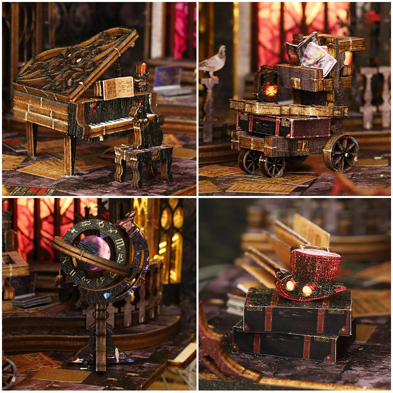 DIY Wooden Miniature Dollhouse Book Nook Kit